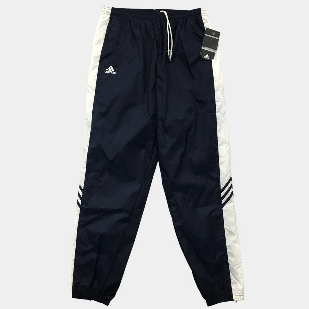 New Adidas Mens Vintage Y2K Training Track Pants Navy White Size XL‎ Lined